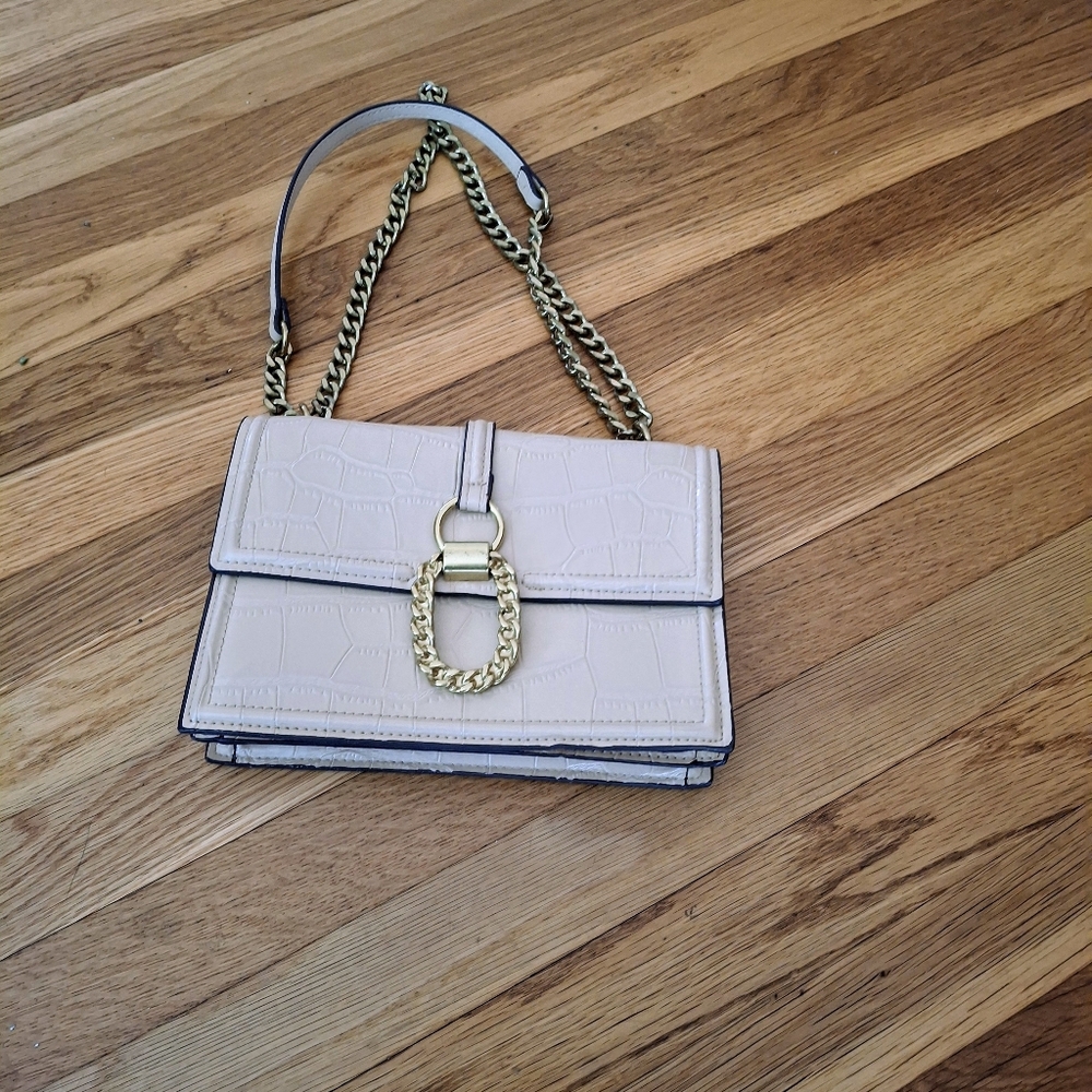 Zara Shoulder Bag W Metal Clip Cream OS Zara